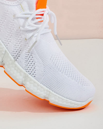 Pantofi sport dama Baym alb si portocaliu - Incaltaminte
