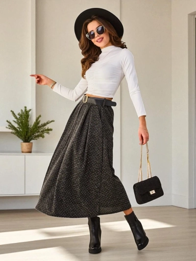 Fusta midi pentru femei Royalfashion