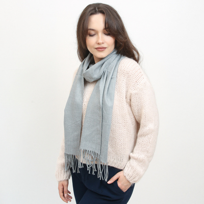 Eșarfă subțire clasică gri închis pentru femei, monocoloră - Accesorii