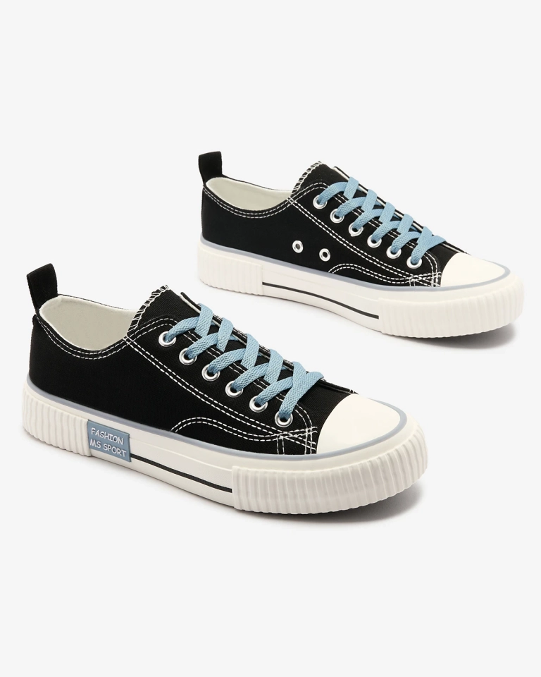 Adidași cu șiret pentru femei negri Tasabba- Footwear