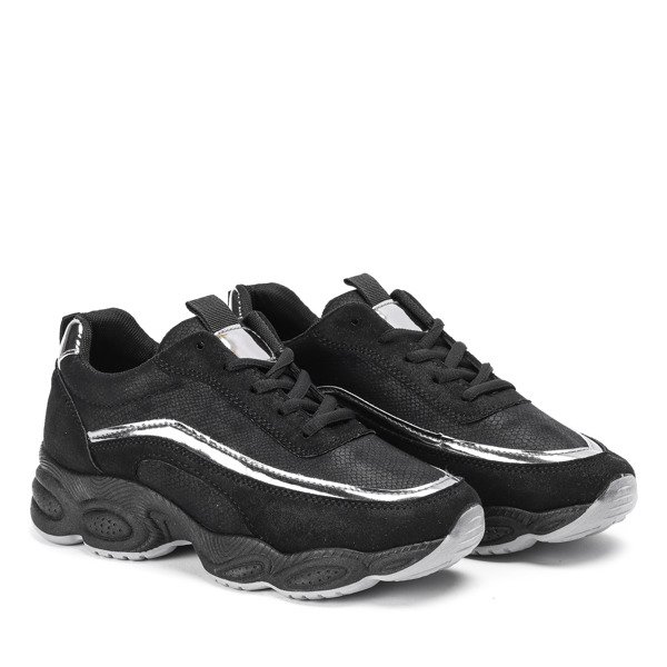 Czarne sportowe buty na wyższej podeszwie Zola - Obuwie