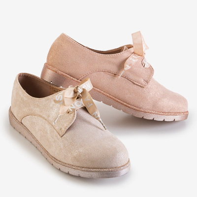 Încălțăminte roz pentru femei dantelată cu o panglică Ninetta - Încălțăminte