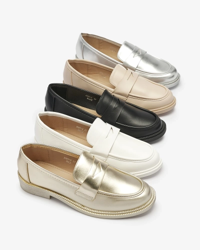Mocasini albi pentru femei din piele ecologică Zibom- Footwear