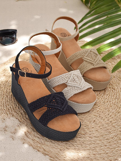 Royalfashion Sandale cu platformă pentru femei împletite Sunny Day