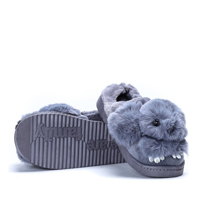 Szare kapcie Minny - Obuwie