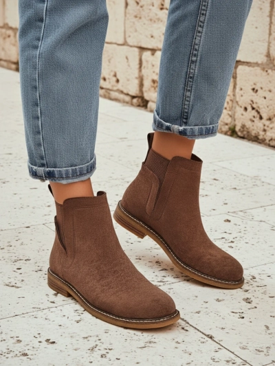 Gyal dem boot ala Chelsea boot fram eko-suedha Veysi