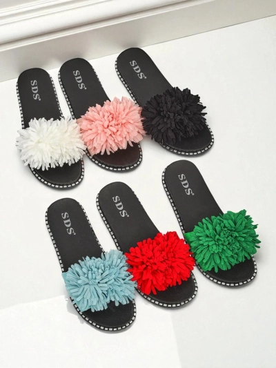 Royalfashion Slippers de mujer con suela plana Flora Blide