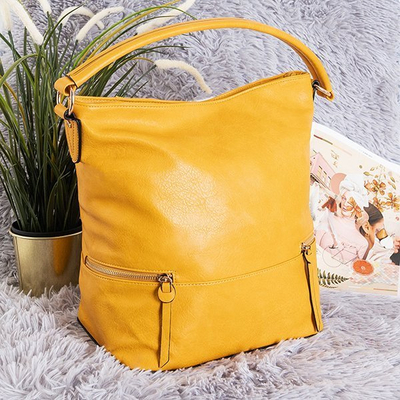 Geantă mare de umăr galbenă - Genți de mână