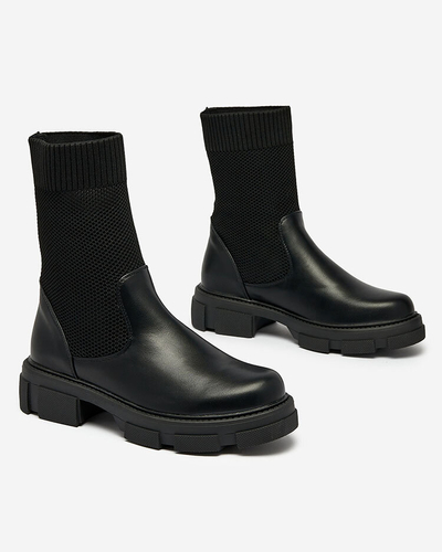 Royalfashion Cizme negre pentru femei cu plasă Xandra