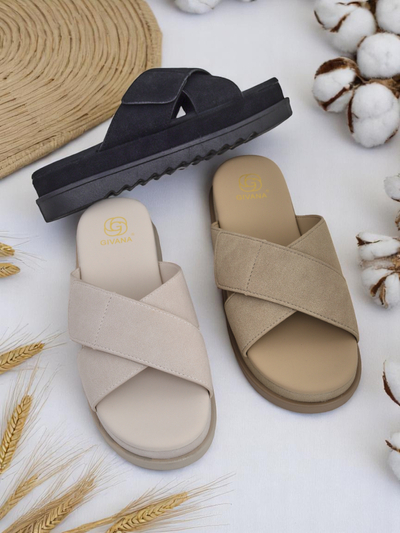 Royalfashion Sandale plate pentru femei Evre
