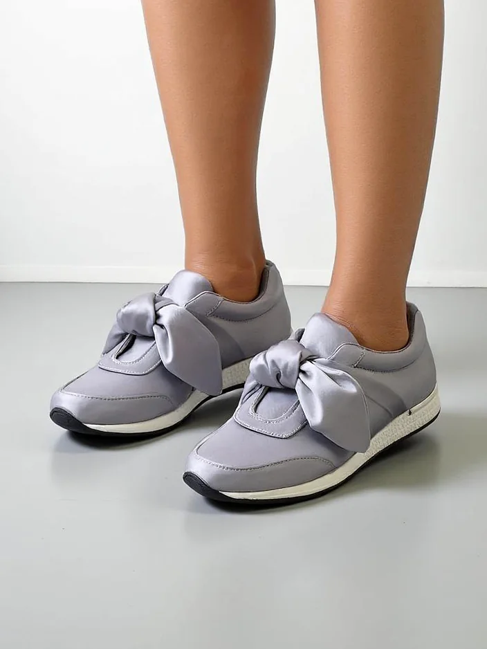 Sneakers Royalfashion pentru femei cu fundiță Socca