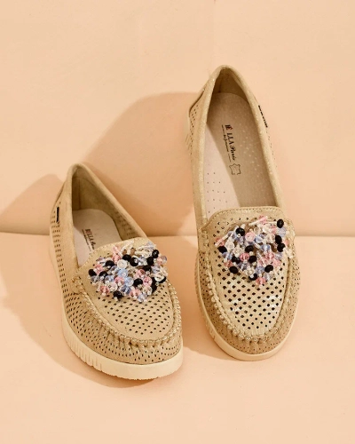 Royalfashion Mocasini de damă cu mărgele întredeschise Namis