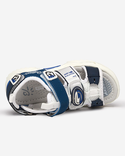 Sandale pentru băieți albe și bleumarin cu Velcro Roser-Footwear