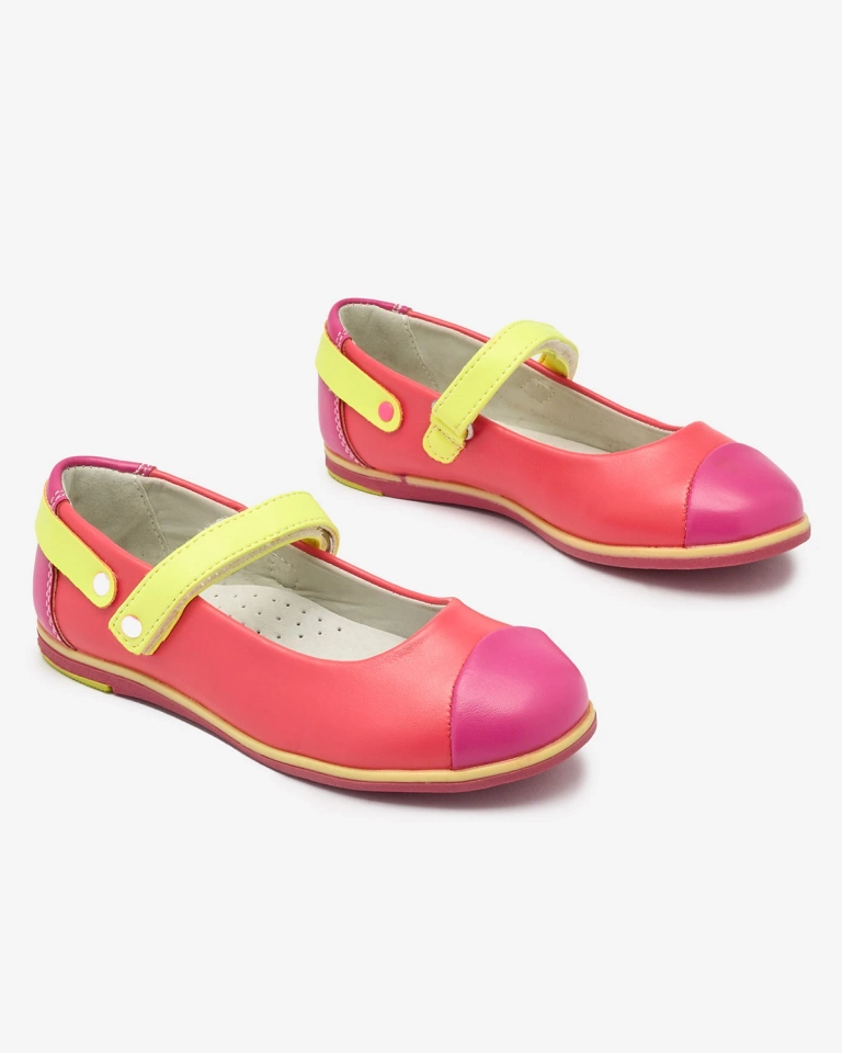 Balerini roz pentru fete cu curea Ousupi- Footwear