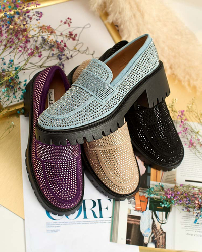 Royalfashion Mocasini de damă cu zirconii Epolls