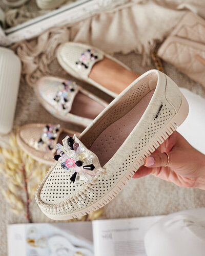 Royalfashion Mocasini traforați cu mărgele pentru femei Nasfali