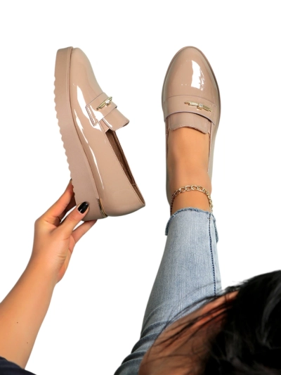 Mocasi de damă Royalfashion din piele ecologică lucioasă Arefel