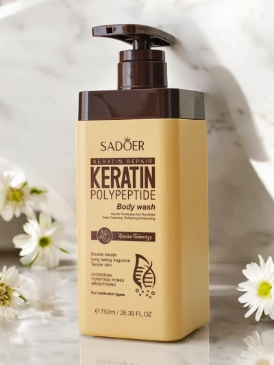 Gel de duș cu keratină Sadoer cu polipeptide 750 ml
