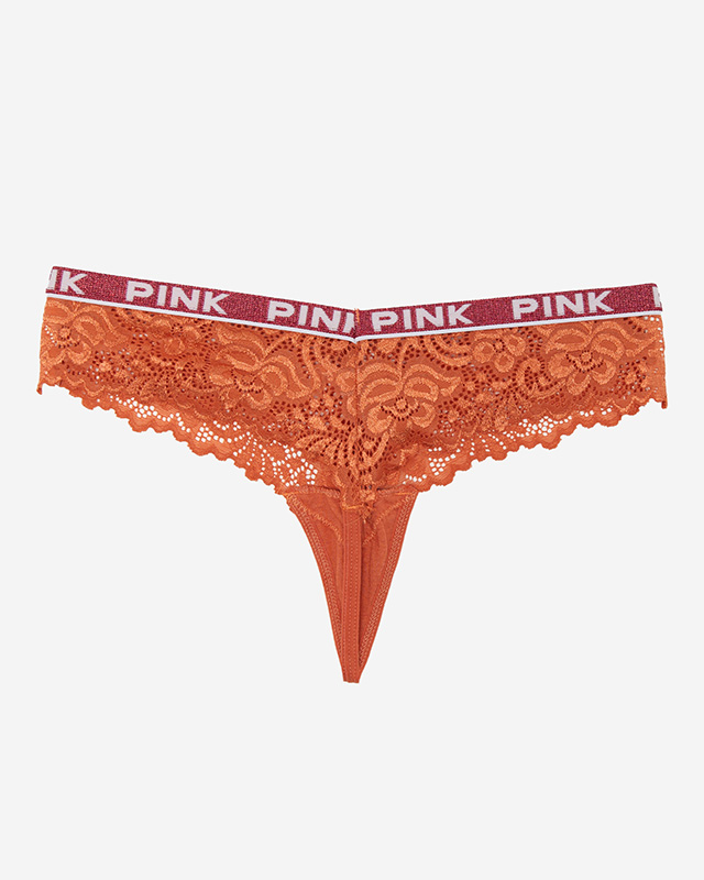 Chiloți tanga dama dantela portocalie - Lenjerie intima