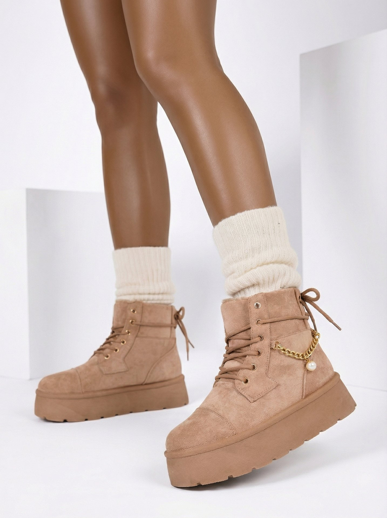 Royalfashion Cizme Woruces cu șiret pentru femei