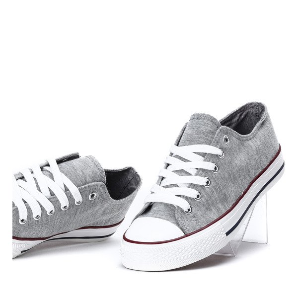 Szare trampki z materiału tkaninowego Greyana - Obuwie