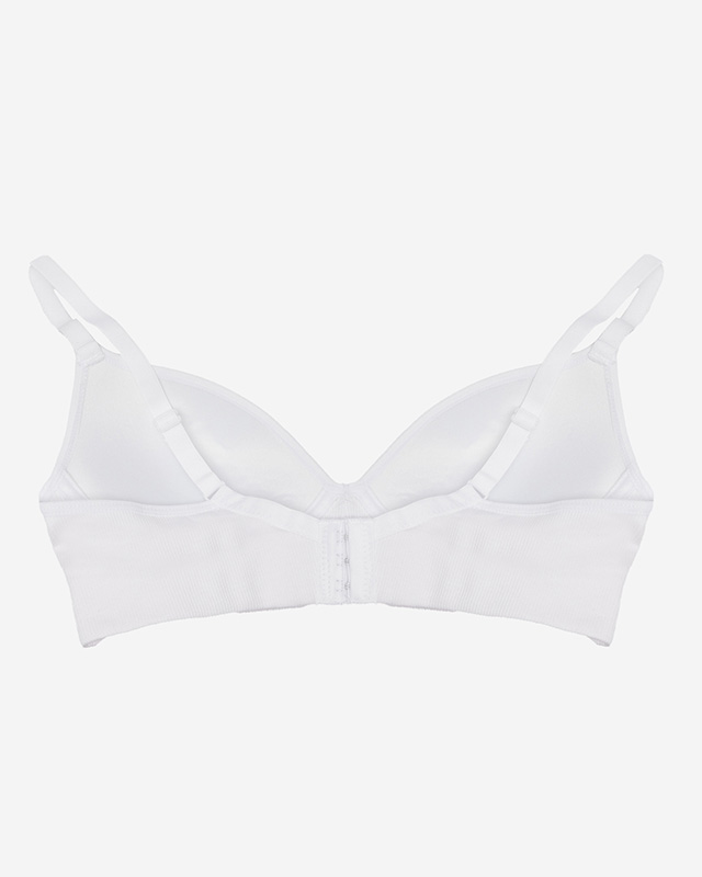 Sutien de damă cu nervuri, alb- Lenjerie