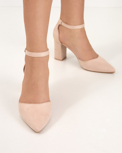 OUTLET Sandale de dama bej pe un post mai inalt Hareda - Pantofi