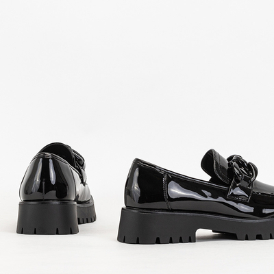 Pantofi dama lacuiti negri cu lant Retisi - Incaltaminte