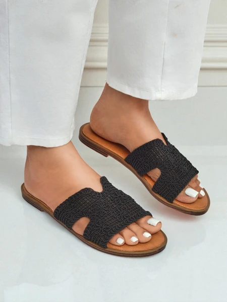 Rpyalfashion Sandale de damă cu bareta decorativă Braida