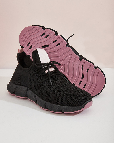 Pantofi sport de dama Bommgi negri si roz - Incaltaminte