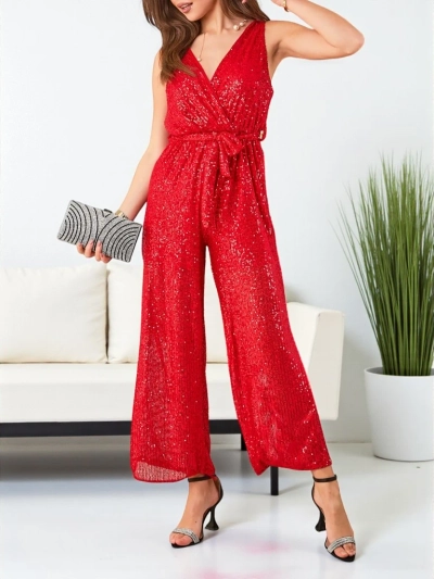 Royalfashion Salopetă lungă pentru femei cu paiete