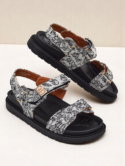 Royalfashion Sandale dama cu imprimeu Aloe