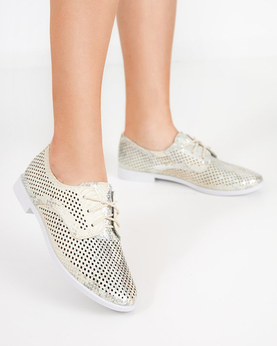 OUTLET Pantofi de dama verde deschis cu ajurata Kotniso - Incaltaminte