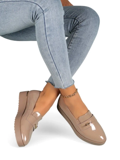 Mocasi de damă Royalfashion din piele ecologică lucioasă Arefel