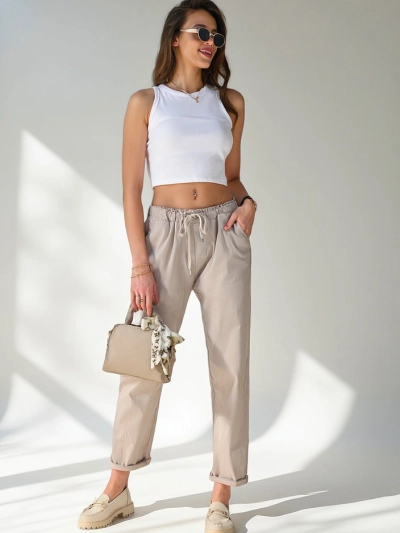 Royalfashion Pantaloni simpli din material pentru femei