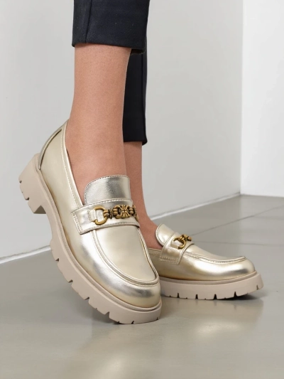 Royalfashion Mocasi pentru femei placate cu aur Goldlove