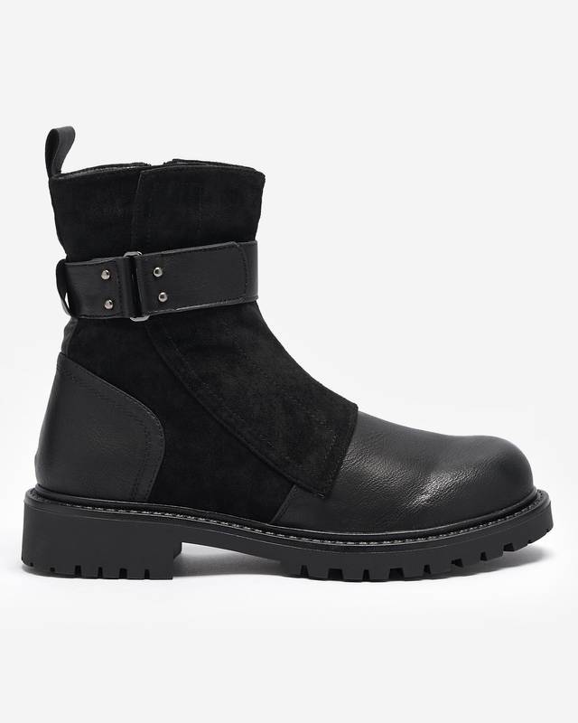 Cizme negre fără toc cu toc plat pentru femei Wetefa - Încălțăminte