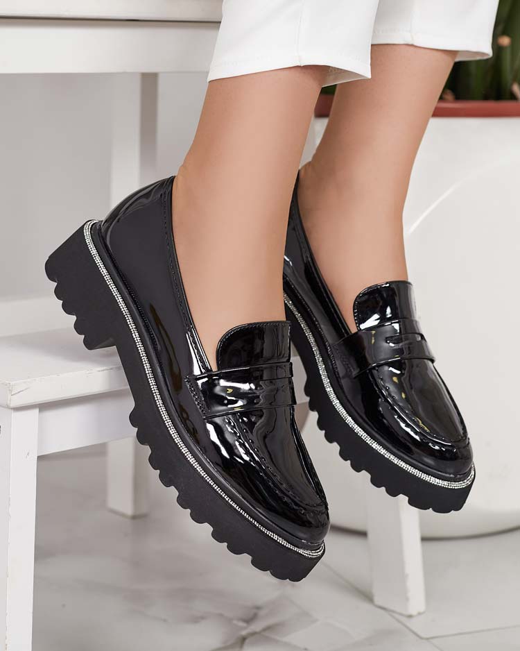 Royalfashion Mocasini lăcuiți pentru femei Deru