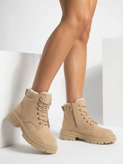 Royalfashion Cizme de vânătoare izolate pentru femei, maro deschis Radoras