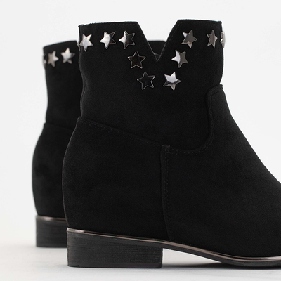 Cizme negre din piele ecologică cu o pană ascunsă Mni-Buty