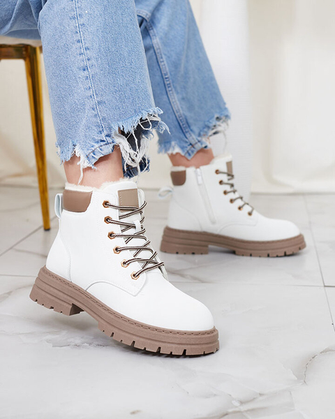 Royalfashion White cizme izolate pentru femei Radoras