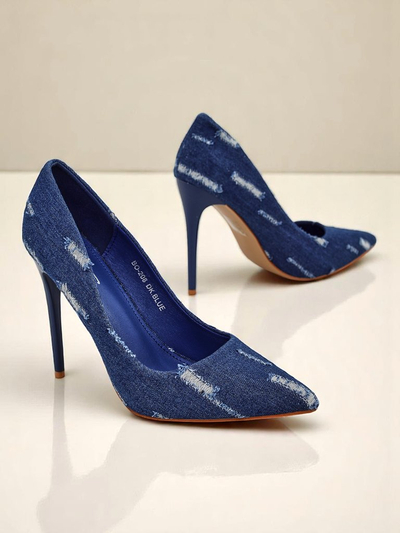 Royalfashion Pantofi stiletto pentru femei Denim Chic