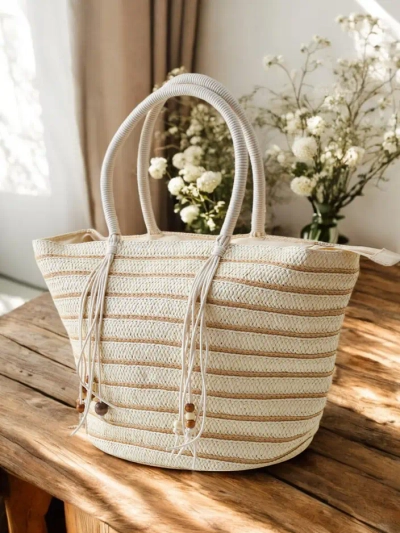 Royalfashion Geantă de paie mare pentru femei