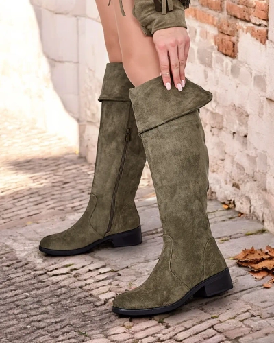 Royalfashion Cizme de damă Elayna din piele de căprioară ecologică