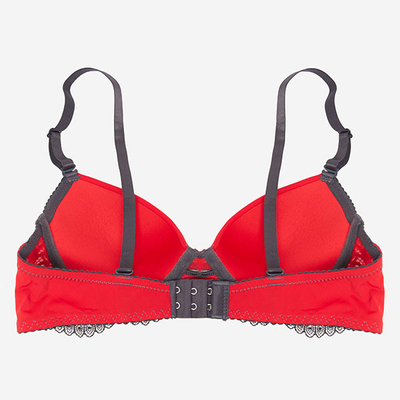 Sutien de dama rosu cu dantela - Lenjerie intima