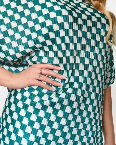 Set cu model plisat verde pentru femei - Îmbrăcăminte