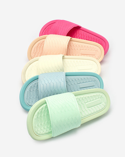 Papuci dama fucsia cu relief Galite - Incaltaminte