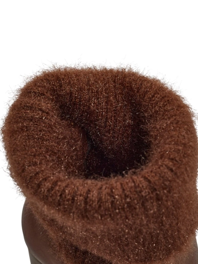 Botine de damă din piele ecologică cu tricot Tirave