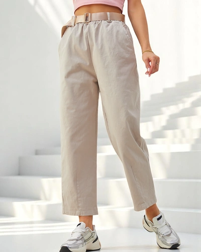 Pantaloni drepți din bumbac pentru femei Royalfashion