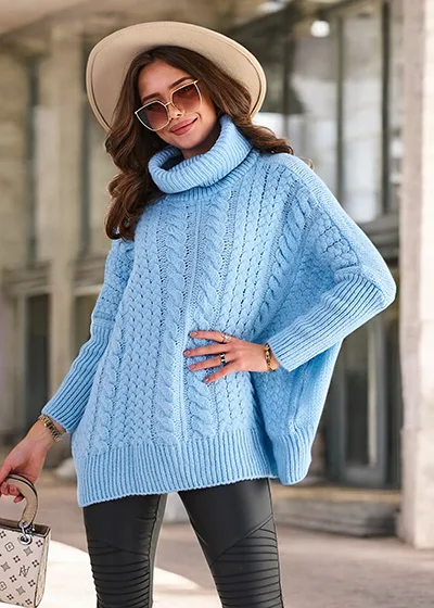 Royalfashion Pulover cu guler înalt pentru femei